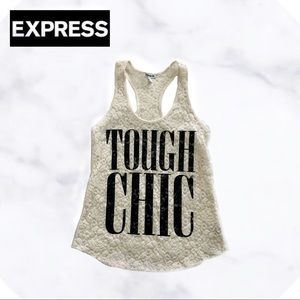 EXPRESS TOUGH CHIC Lace Racerback Tank SZ S